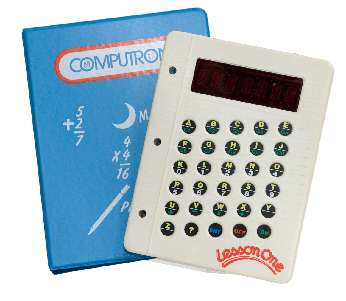 First electronic learning product: Lesson One, 1980